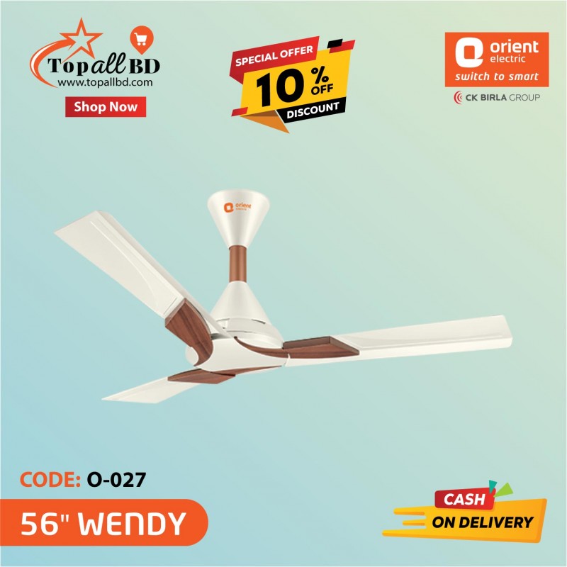ORIENT 56" WENDY CEILING FAN (PEARL WHITE WALNUT)
