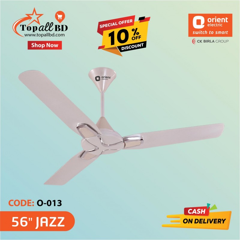 ORIENT 56" JAZZ CEILING FAN (PEARL METALLIC WHITE CHROME)