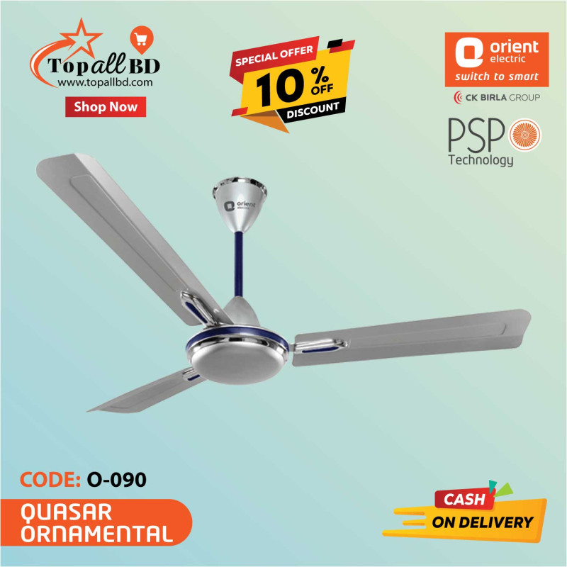 ORIENT 48" QUASAR ORNAMENTAL CEILING FAN (SILVER BLUE)